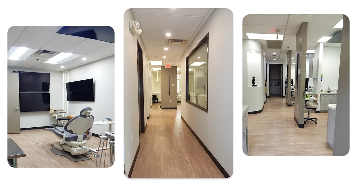 Ultra Smile Dentistry treatment rooms and clinical hallway in Mesa