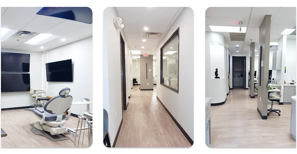 Ultra Smile treatment rooms and office hallway