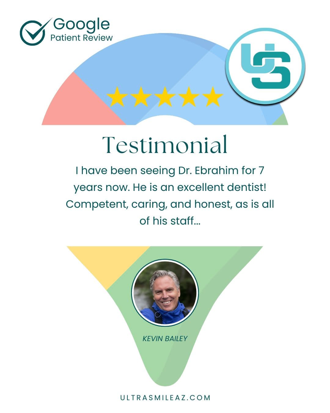 5-star Google review from Kevin Bailey — Ultra Smile Dentistry Mesa